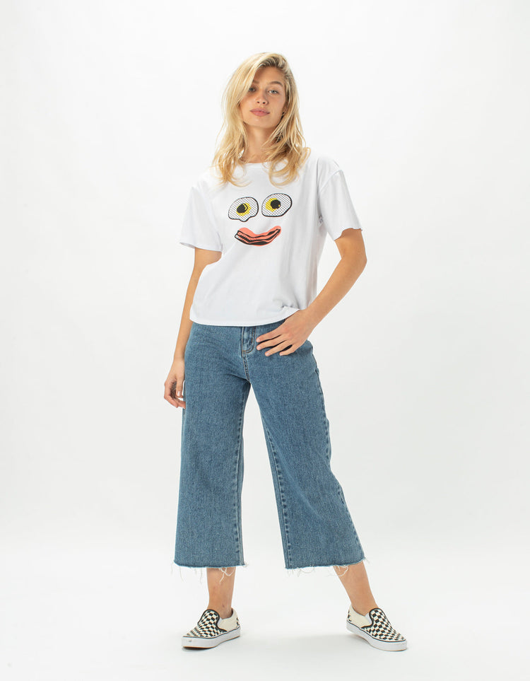 Breakfast Sunday Tee White