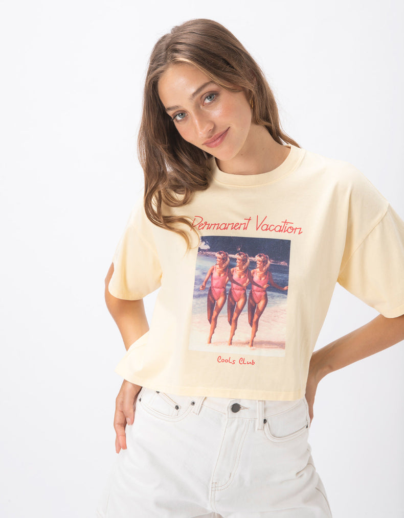 Permanent Crop Tee Lemon