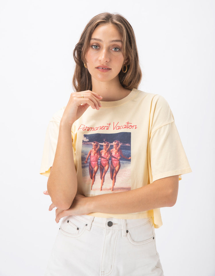 Permanent Crop Tee Lemon