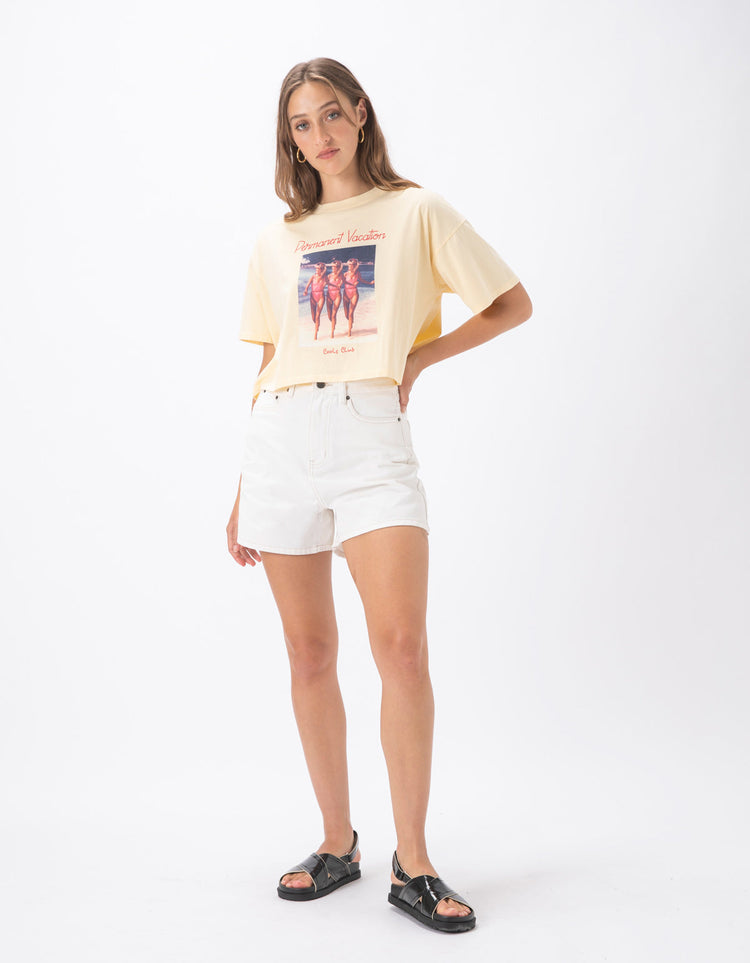 Permanent Crop Tee Lemon