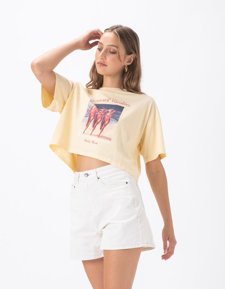 Permanent Crop Tee Lemon