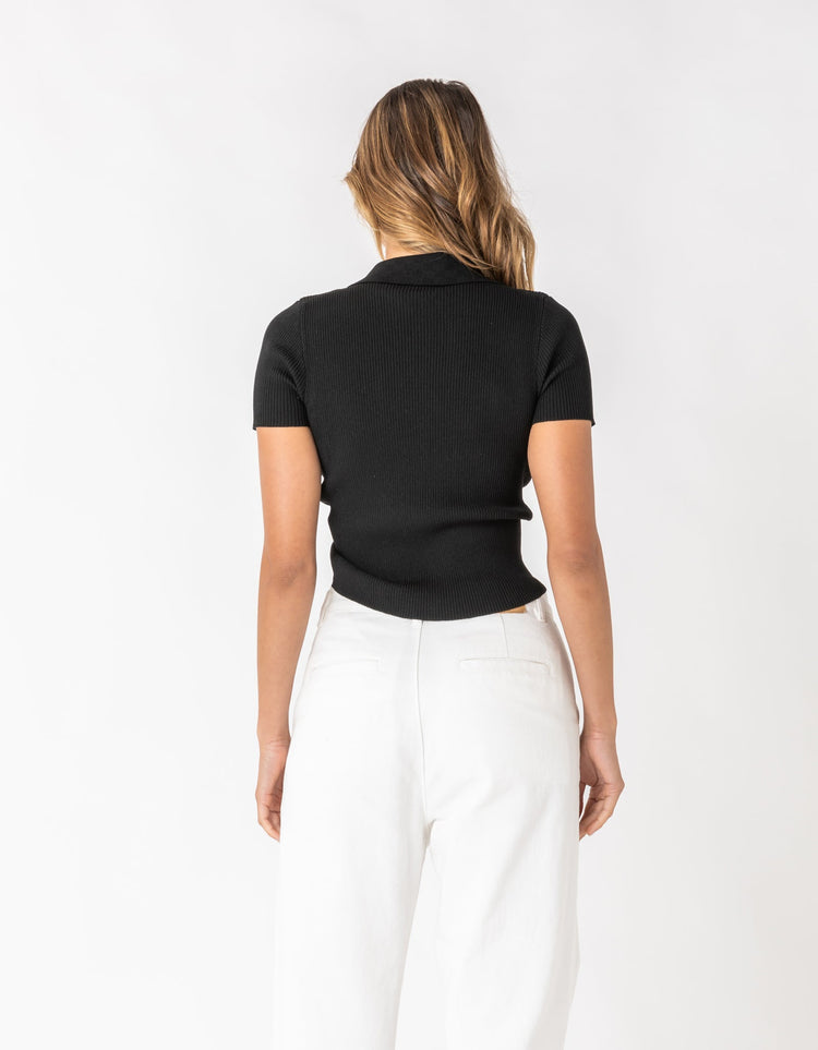 Rib Polo Top