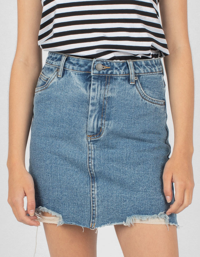 High Rise Jean Skirt
