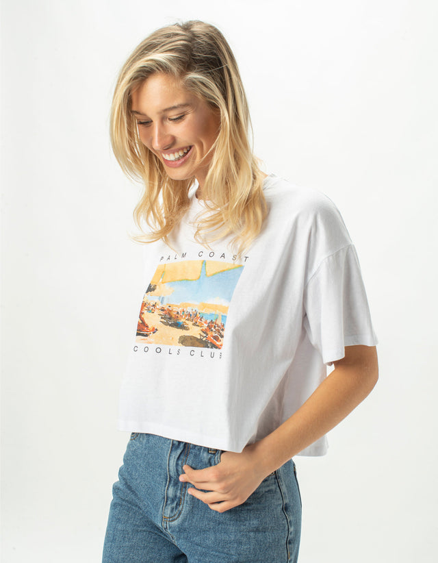 Palm Coast Boxy Tee White