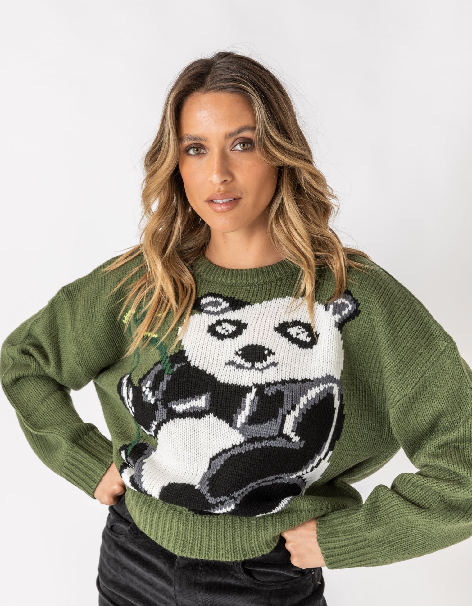 Crew Knit Panda Green