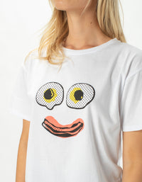 Breakfast Sunday Tee White