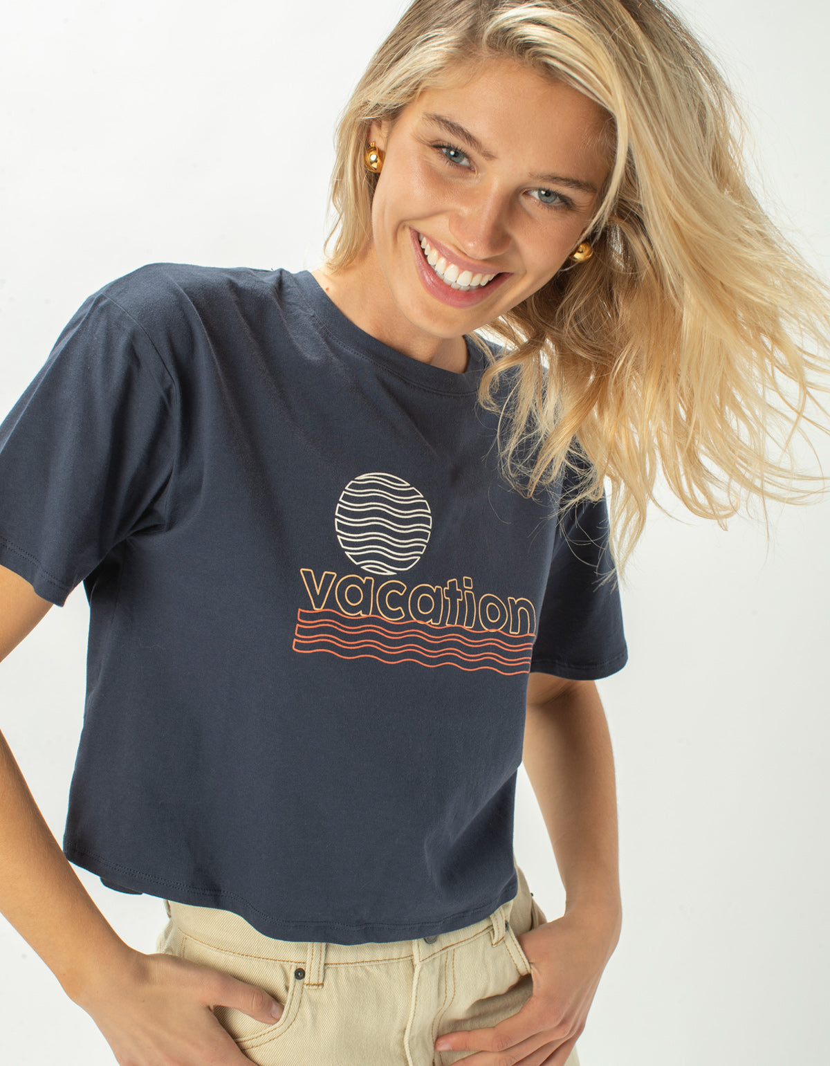 Vacation Homegirl Tee Navy