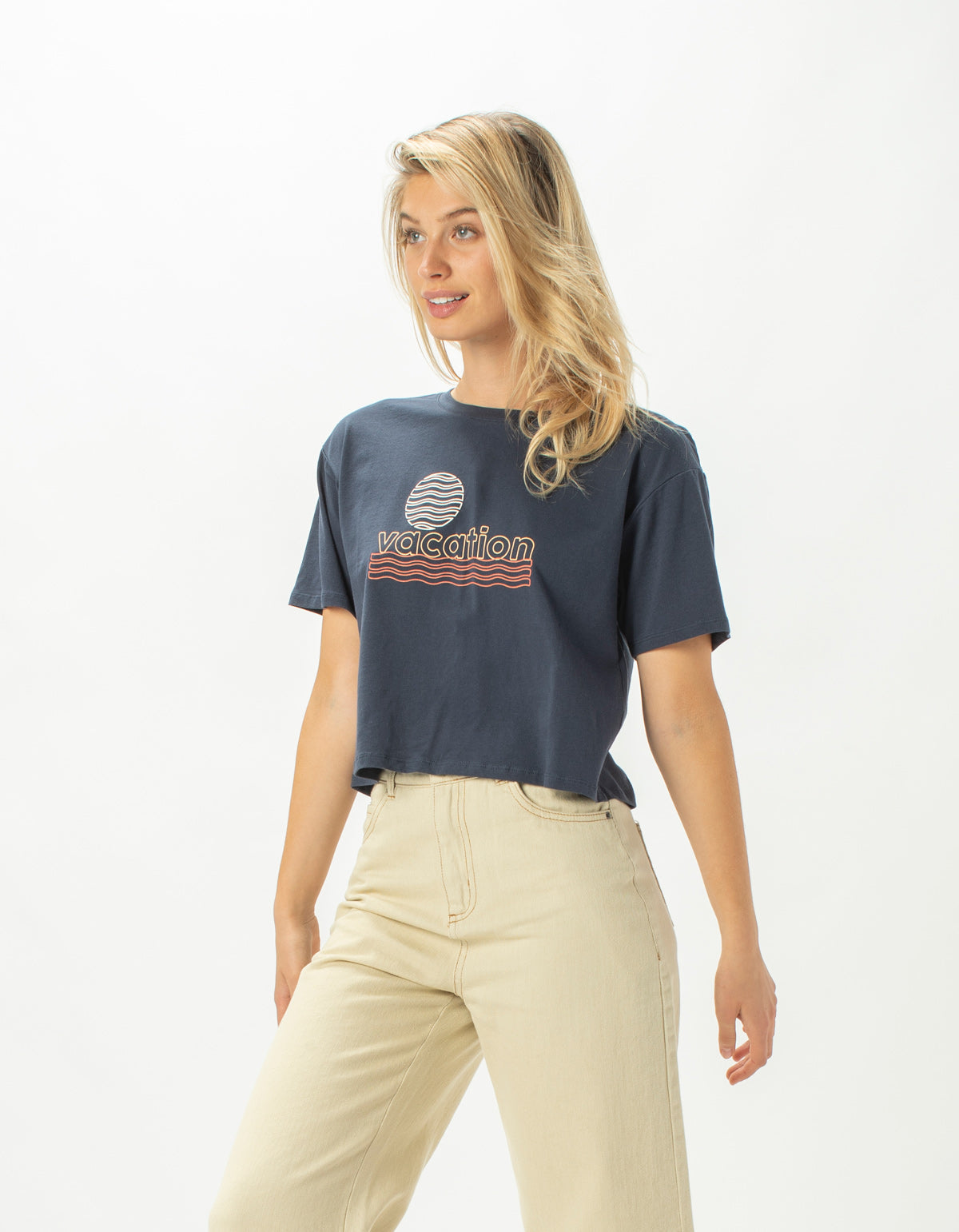 Vacation Homegirl Tee Navy