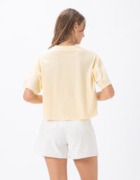 Permanent Crop Tee Lemon