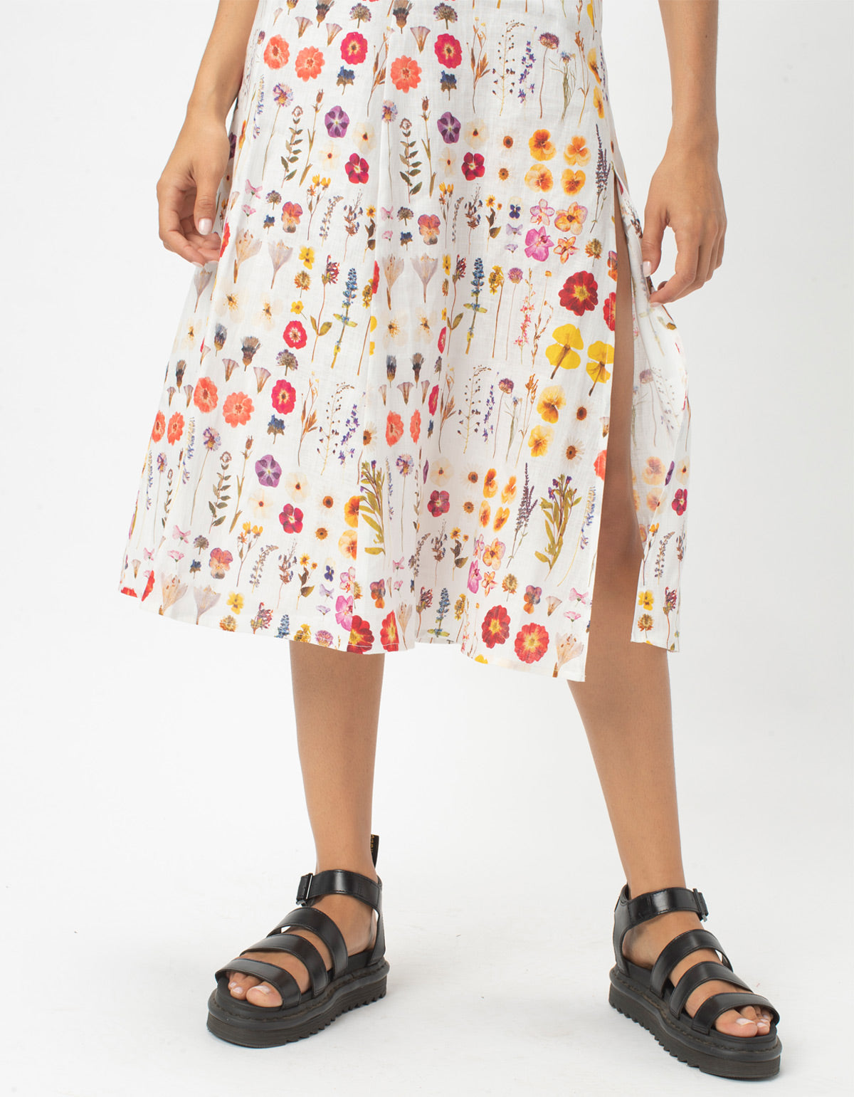 A Line Split Midi Skirt