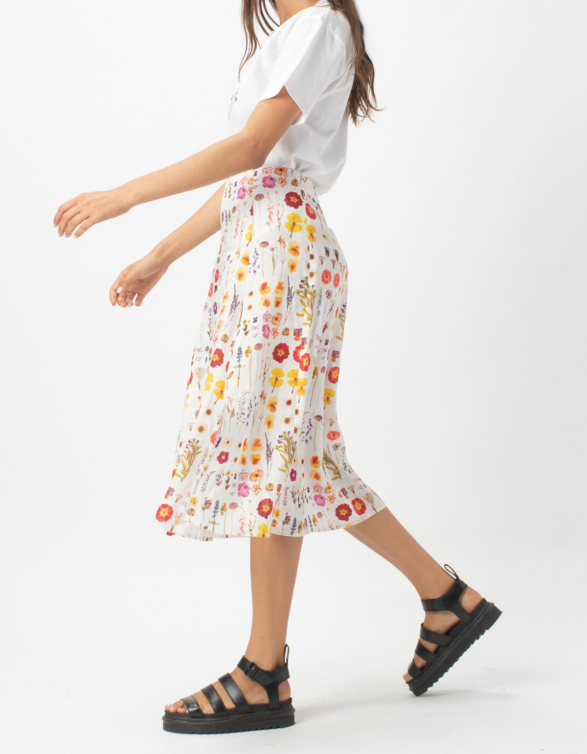 A Line Split Midi Skirt