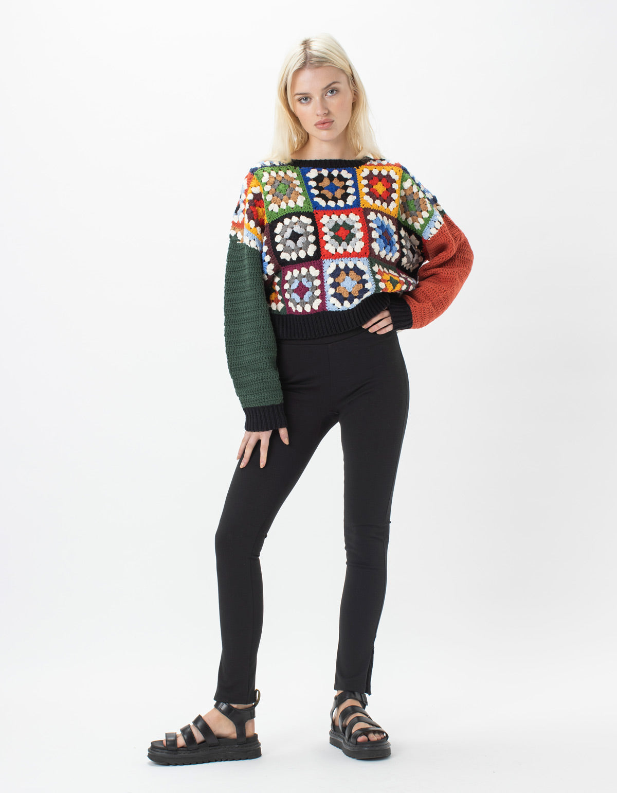 Crochet Crew Knit Patchwork