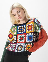 Crochet Crew Knit Patchwork