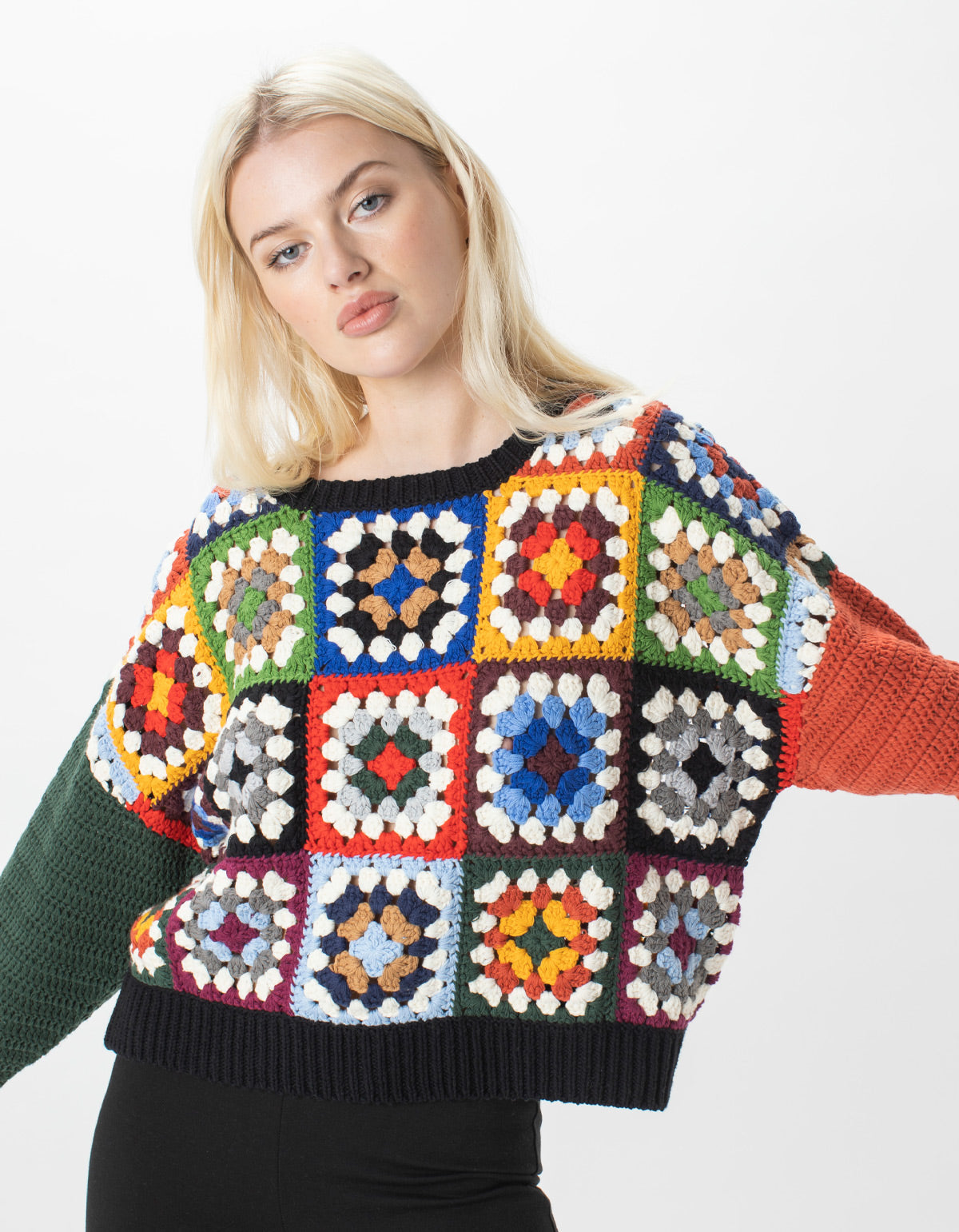 Crochet Crew Knit Patchwork