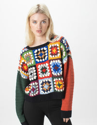 Crochet Crew Knit Patchwork