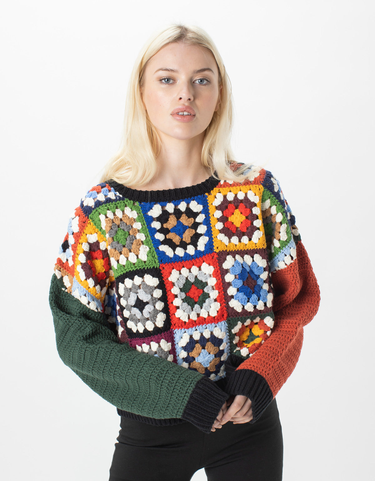 Crochet Crew Knit Patchwork