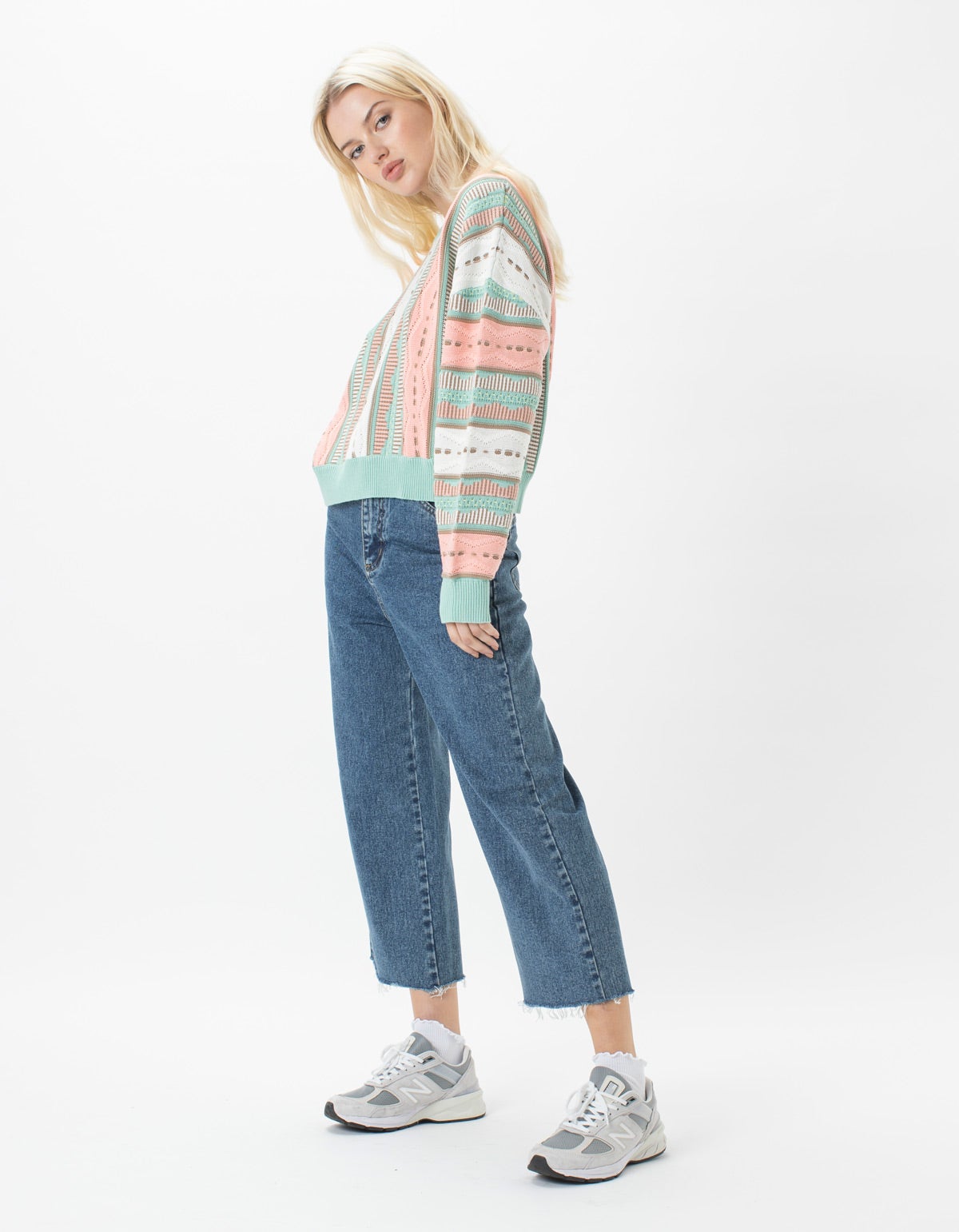 Jacquard Crew Knit Pastel