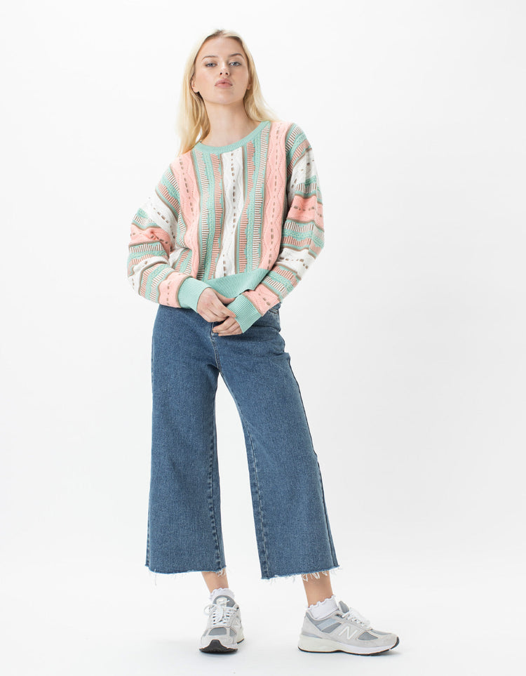 Jacquard Crew Knit Pastel