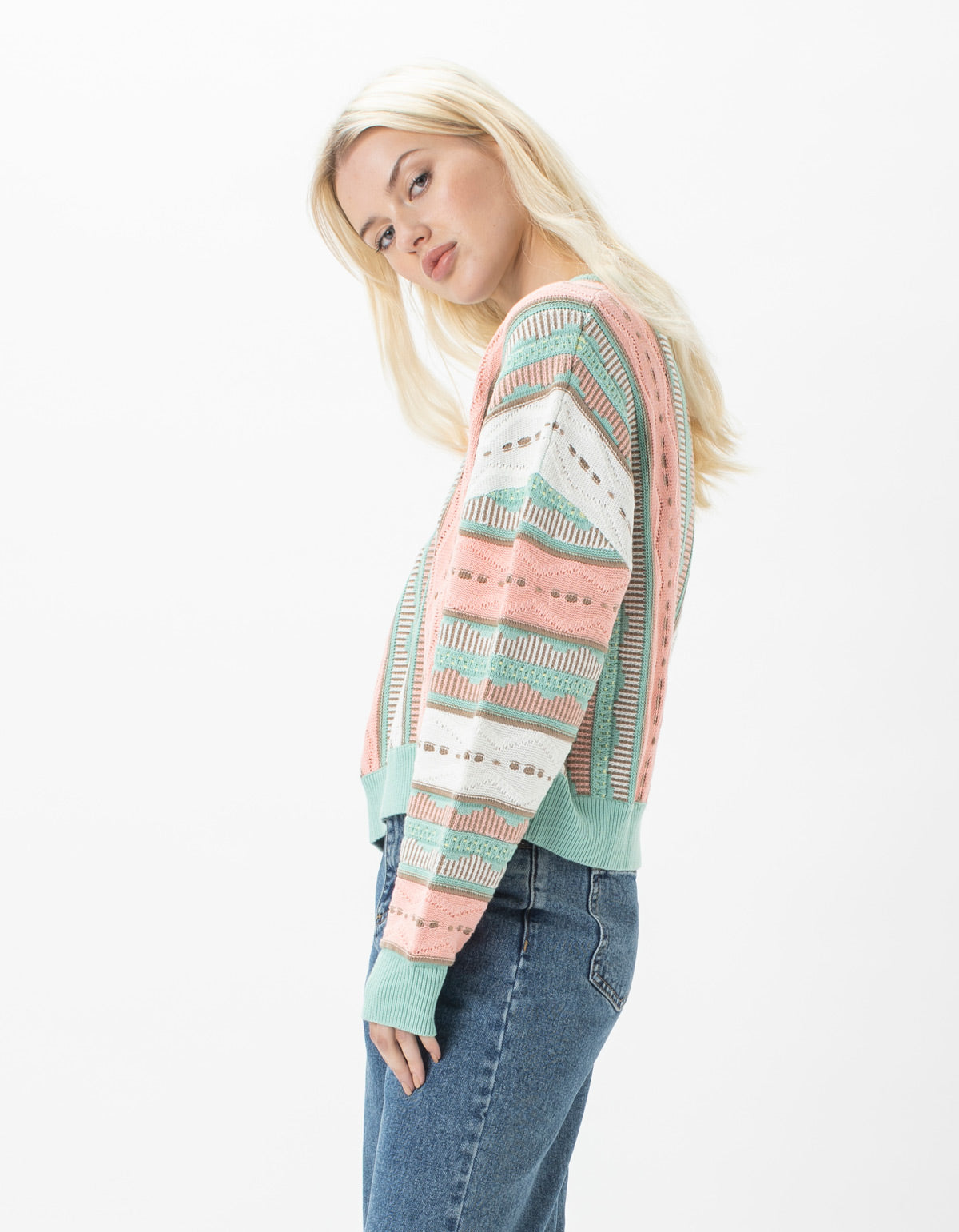 Jacquard Crew Knit Pastel