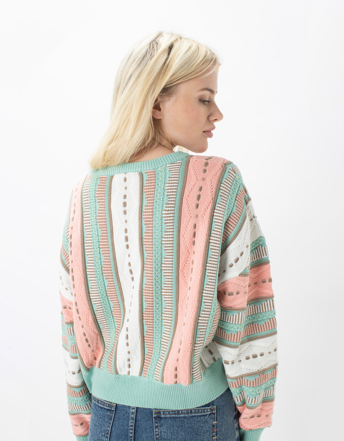 Jacquard Crew Knit Pastel