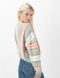 Jacquard Crew Knit Pastel