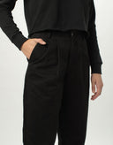 High Rise Pleat Pant Black