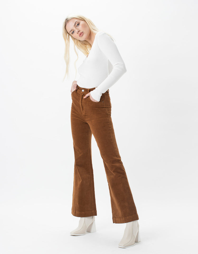 High Rise Flare Jean Cord